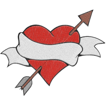 Matriz de Bordado Coração com flecha
